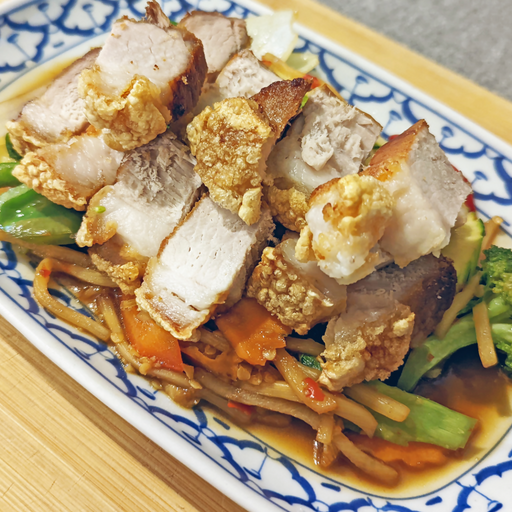 Thai Smile Burnie-Crispy Pork Belly Chilli & Basil